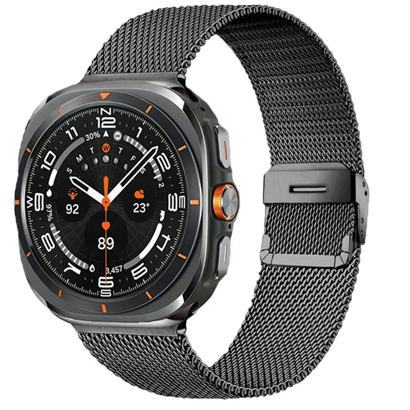 Edelstahlarmband für Samsung Galaxy Watch Ultra 2025, keine Lücken, Armband für Samsung Galaxy Ultra, 47 mm, gebogenes Metallarmband