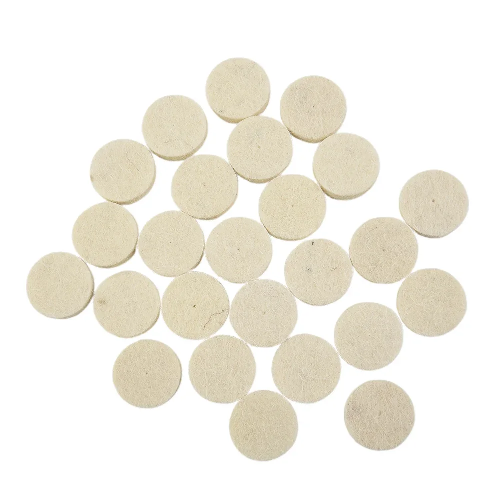 

50x 25mm Wool Felt Round Polishing Wheels Wheel+2x Mandrel For Rotary Tool Beige Polishing Buffing High Quality