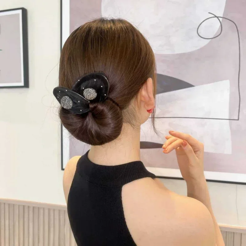 

Magic Twisted Hair Style Hair Band Women Net Yarn Bow Black Donuts Bud Head Band Headband Korean Fashion Simple Hair Accessories