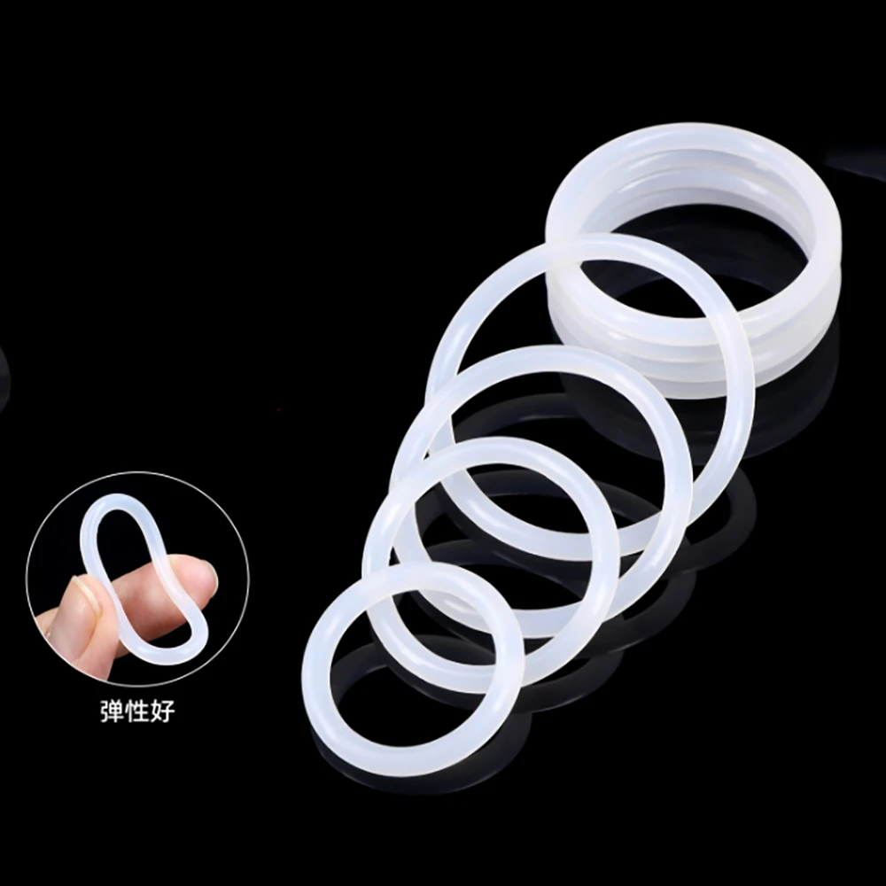 الأبيض السيليكون المطاط O-حلقة سميكة CS 1 مللي متر OD 5 مللي متر-50 مللي متر فلورو المطاط النفط مقاومة طوقا ختم غسالة صنبور السباكة جوانات #3