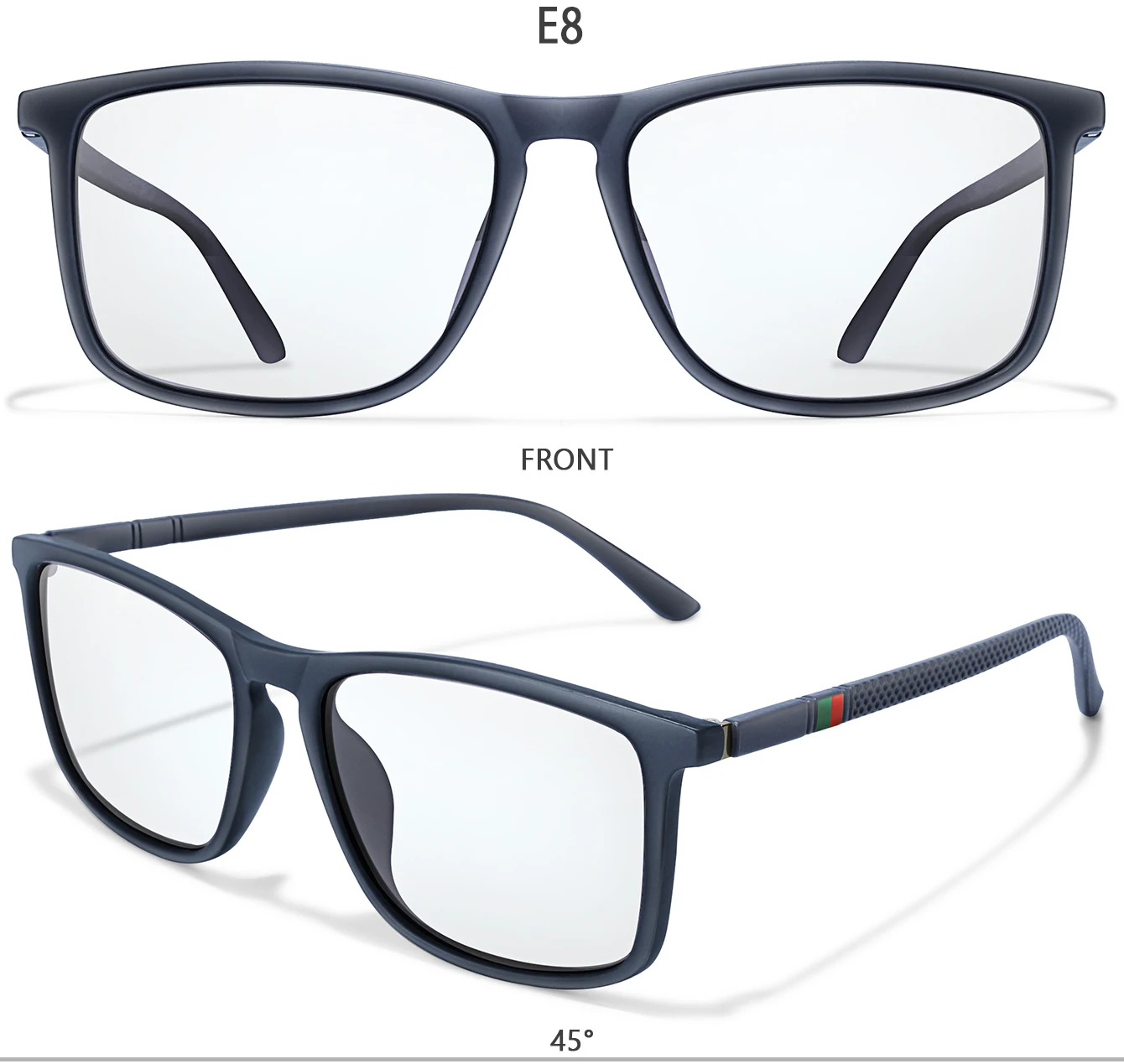 Klassische quadratische photochrome Sonnenbrille mit Etui für Damen und Herren, Outdoor-Sport, Radfahren, Baseball, bequeme Brille mit Box – Detail 5