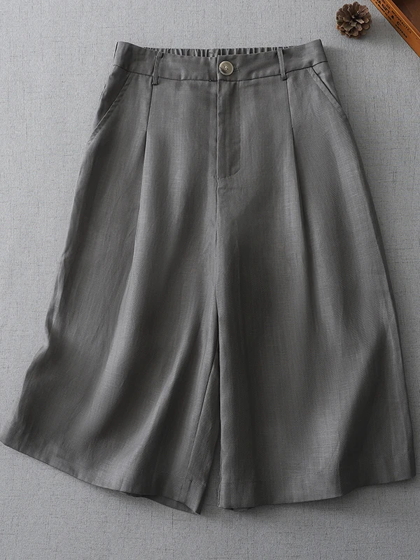 Ele سراويل تقليدية نسائية فضفاضة واسعة الساق مزيج الكتان سراويل صيفية ستة سبعة أطوال كورية Sle للتنقل Sle #1