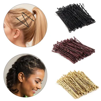 50pcs/lot Classic Hairpins 5cm Invisible Black Wave Hair Clips Metal Barrettes…