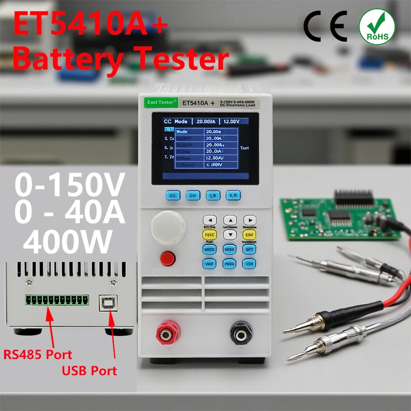Professional Electronic Load 0-150V 0-40A 4 Modes (CC/CV/CP/CR) USB/RS485 Control CE/FCC Test Power Supplies, Batteries, Charger