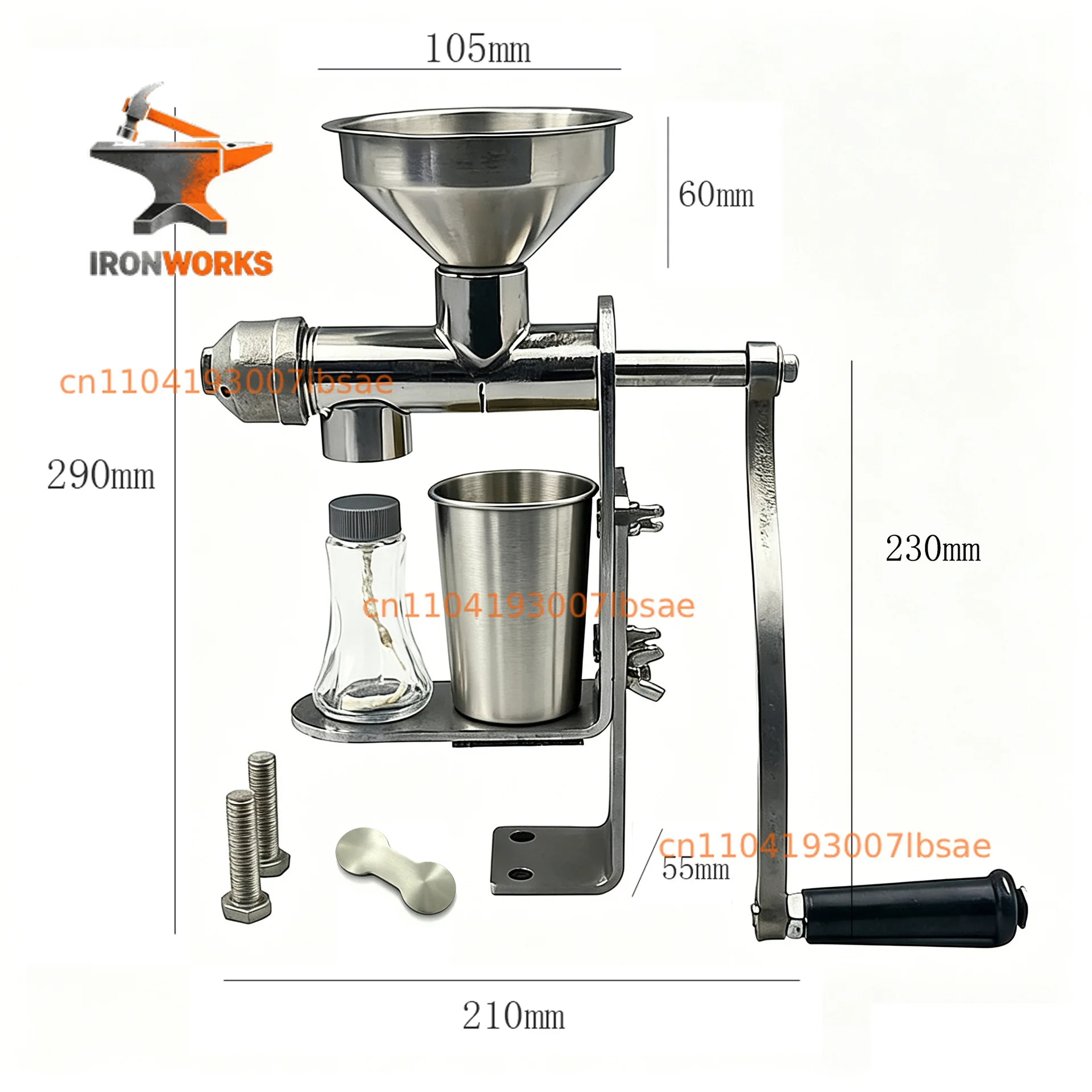 Household oil press Non-automatic hot and cold oil press Hand crank small oil press Peanut rapeseed soybean