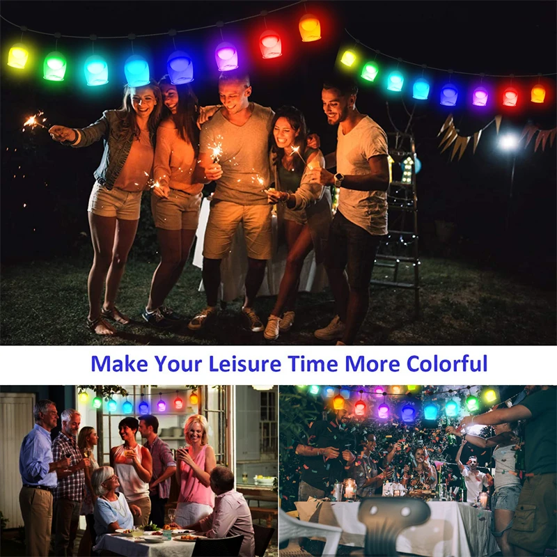 Ball Garland Light RGBIC LED Fairy String Bulb Music Sync Bluetooth APP Control Wifi Tuya Smart Wedding Party Garden LED Lights