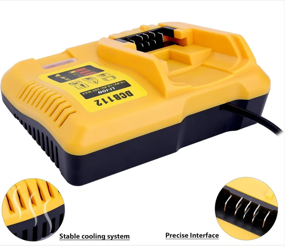 

Новое зарядное устройство для литиевой батареи DCB112 2A 2025 года, совместимое с Dewalt 10,8 В 12 В 14,4 В 18 В 20 В DCB206/205/204/203/120/107/115/105