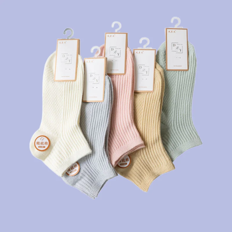 Chaussettes en coton dépistolet ant pour femmes, chaussettes respirantes, absorbant la transpiration, chaussettes à lettres jacquard, été, nouveau, 5/10, 2024 paires