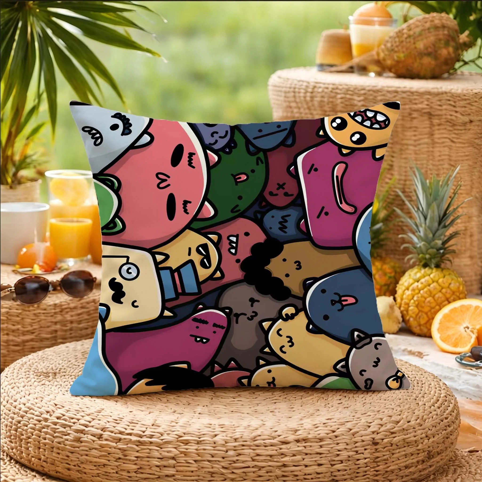 Home Decor Emoji - Funda de almohada con caras de