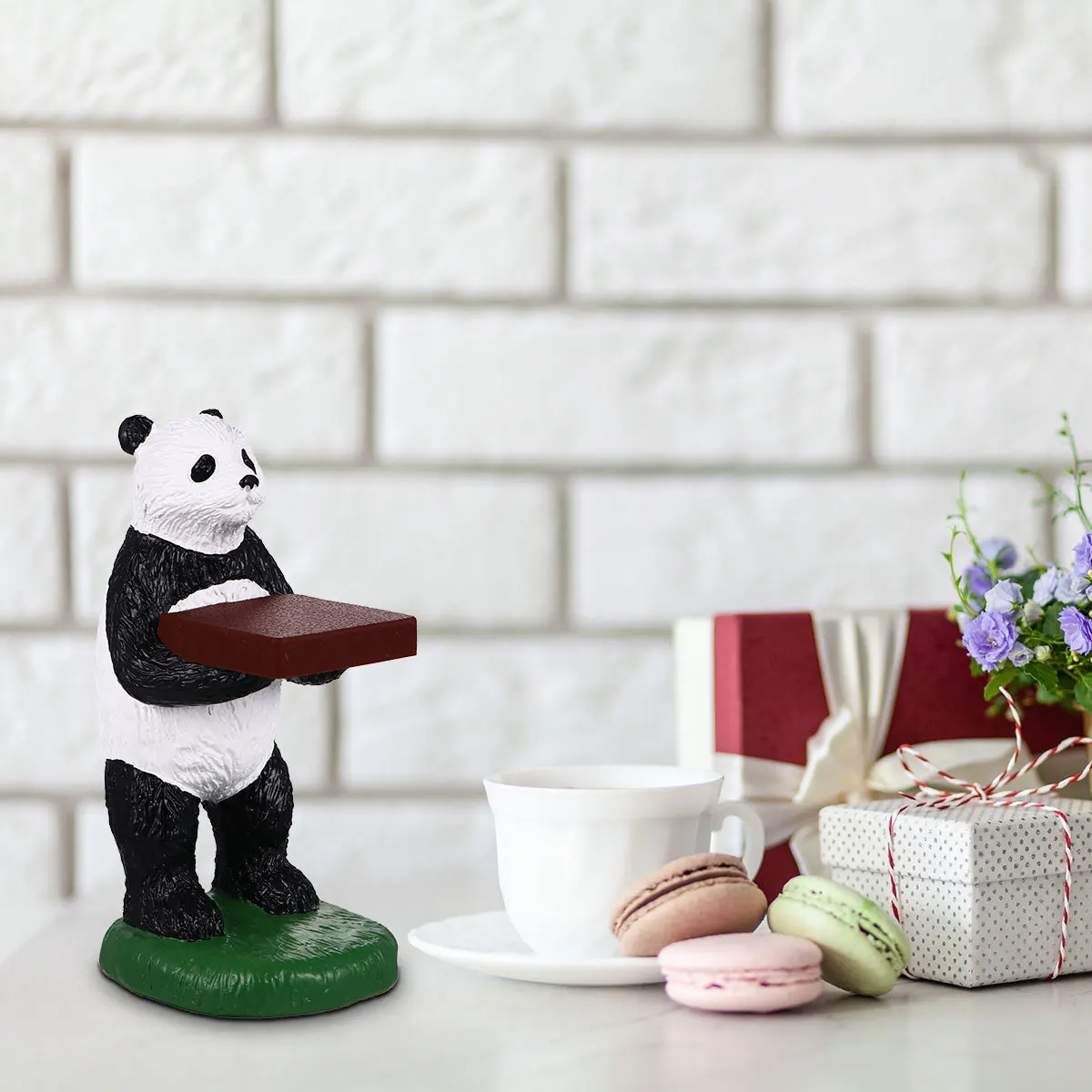 1 Buah Rak Jam Tangan Panda Lucu Premium Resin Tempat Penyimpanan Jam Tangan untuk Dekorasi Kamar Tidur Ruang Tamu Aksesori