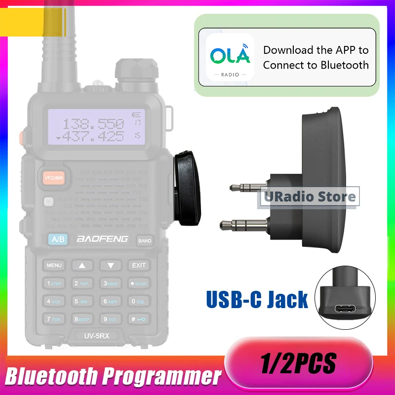 Baofeng Walkie Talkie Wireless Bluetooth Programmer Adapter Original OLA  APP Download Compatible With DM-32 BF-T20D UV-5RH Pro