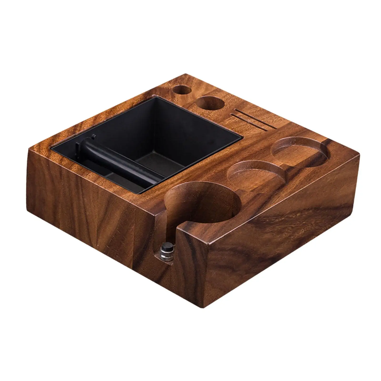 Coffee Knock Box Tamper Station, Portafilter Holder Tamper Base Distributor Stand for Counter, Home Kitchen