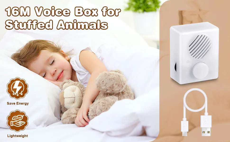 DIY Kids Gifts Idea 16MB USB Downloadable Music Box Button Play Voice Module Sound Box for Plush Toy and Stuffed Animal Doll