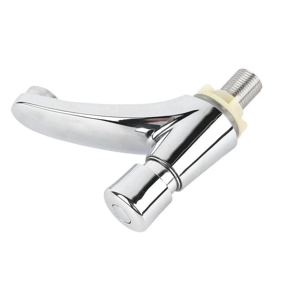 Water Saving Time Delay Faucet for Wash Basins with Push Switch and Auto Shut-Off Function Zinc Alloy Construction
