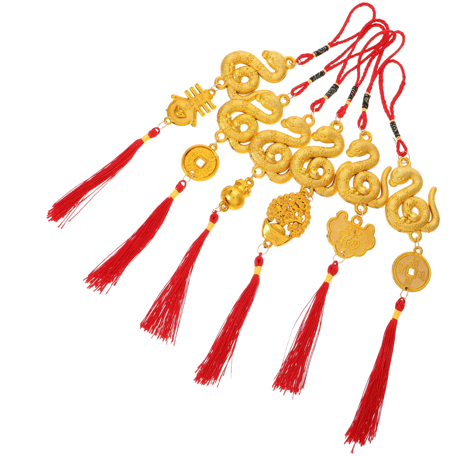 6 Pcs Gold Plated Charm Bulk Mini Ornaments Chinese Dragon Decorations Coin Car Hanging Wire China