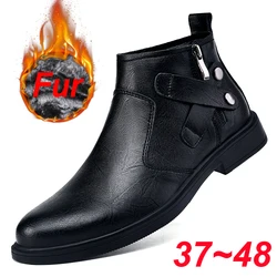 New Men's Boots Fashion Chelsea Boots Genuine Leather Gentleman Ankle Boots Zipper Business Formal Shoes for Men Platform Boots