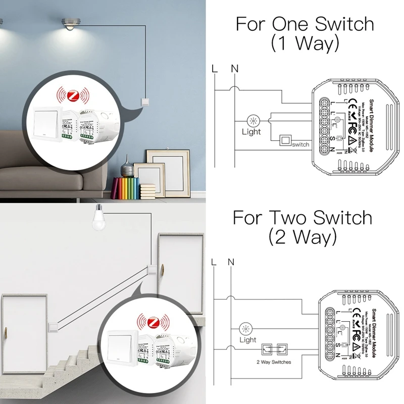 Smart Zigbee Switch Module 1-Way Dimming Curtain Switch App Remote Control for Home Voice Control-ELEC