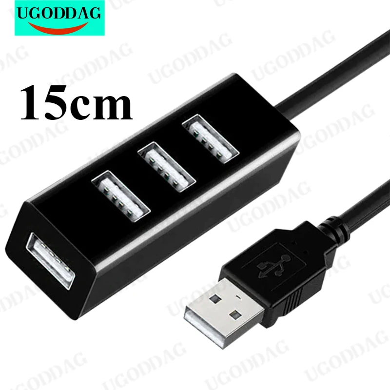 15cm Hub Adapter USB Hub Mini USB 2.0 4-Port Splitter For PC Laptop Notebook Receiver Computer Peripherals Accessories