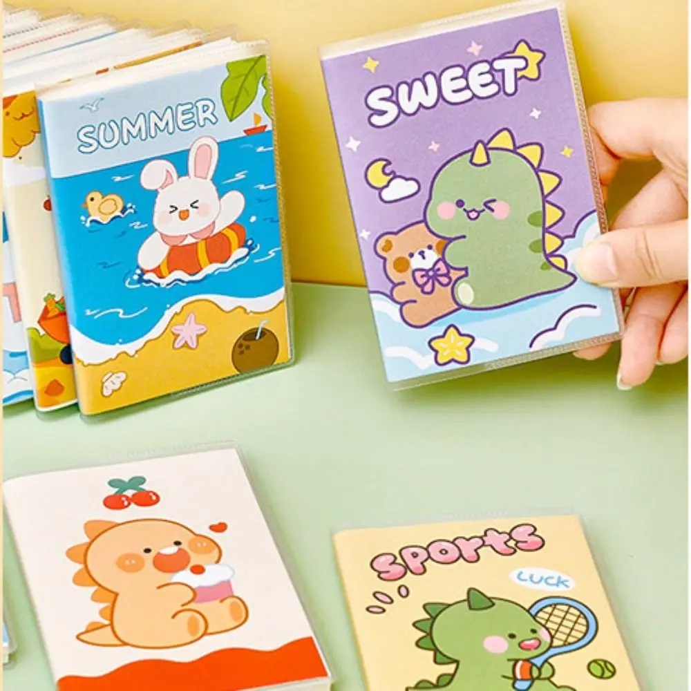 A7 Cartoon Mini Notebook Rubber Sleeve Book Dinosaur Mini Share Book Cartoon The Rabbit Mini Planner Notebook Kids Student Gifts