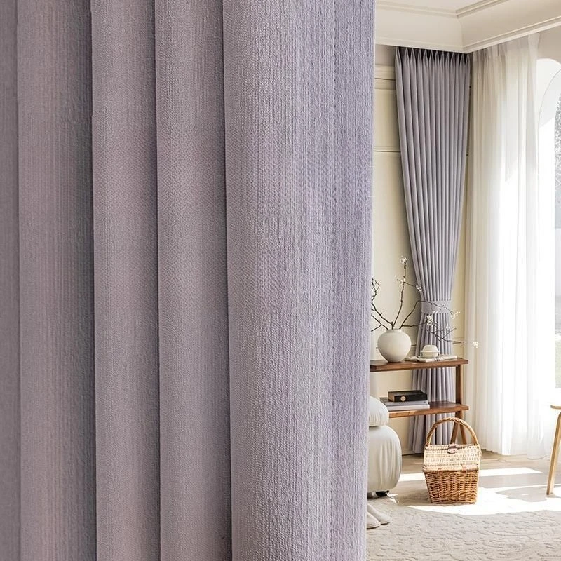 French Cream Luxury Chenille Curtains Full Blackout High Quality Curtain for Bedroom Bay Windows Decorative Drapes Customized
