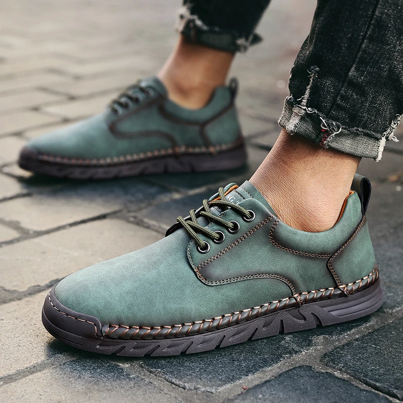 Loafers Men's Shoes Leather Casual Sports Shoe Spring and Autumn Fashion Vulcanized Shoes Tennis Lightweight Walking Shoes 2025