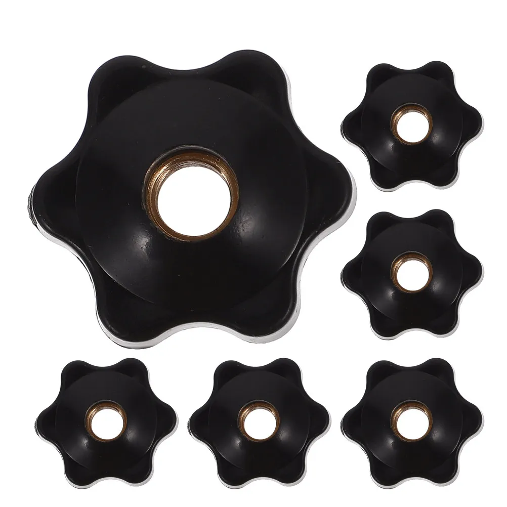 6Pcs Hexagon Handle Knobs Adjustable Plastic Thumb Screw Hand Tightening Nut M8 for Machinery Equipment Furniture Assembly