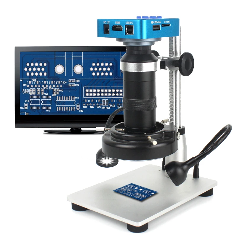 HDMI USB digital microscope for electronic soldering 130X 1080P microscope camera USB LED Ring Light professional Phone repair