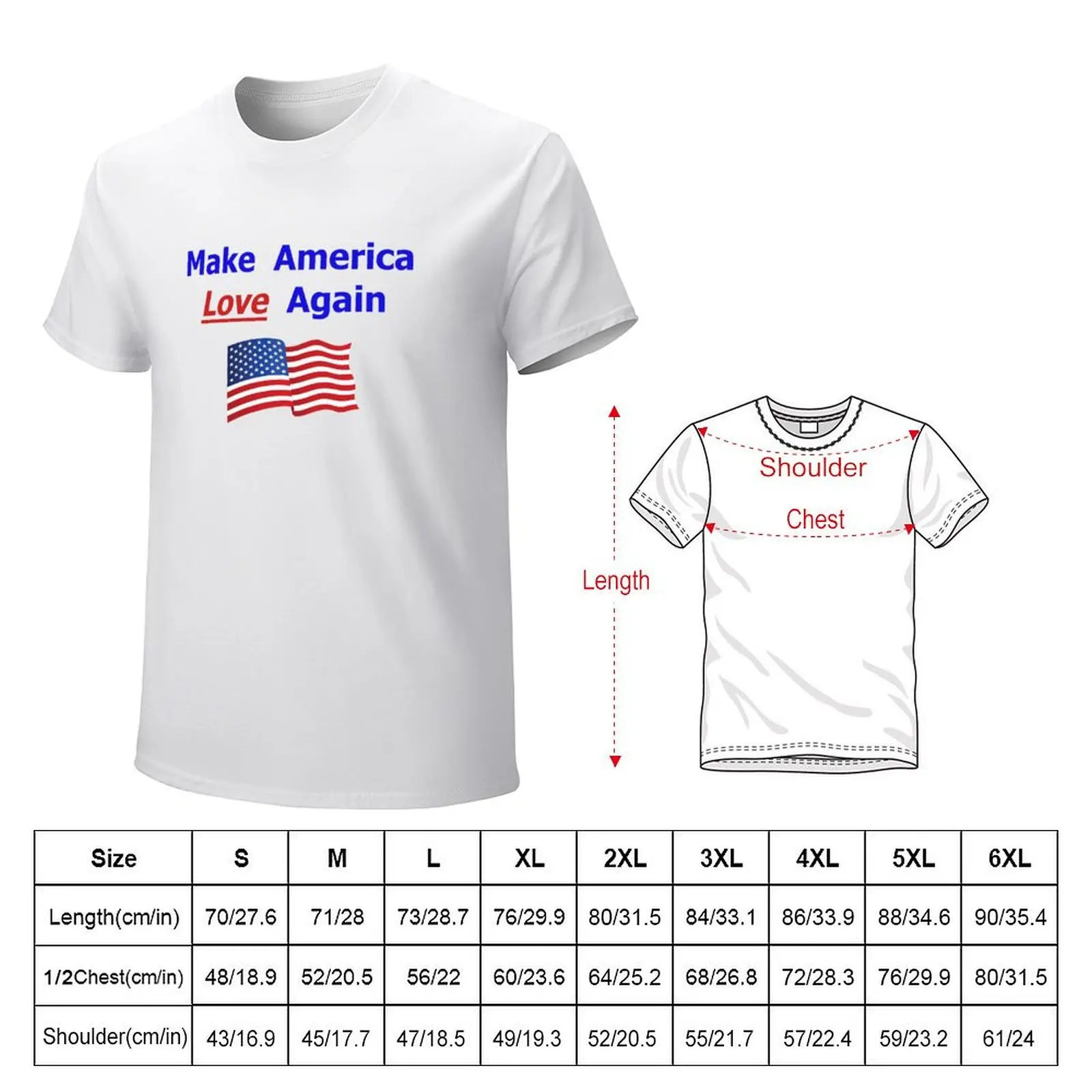 Make America Love Again T-shirt Short sleeve tee Blouse cute clothes vintage Men's t-shirt