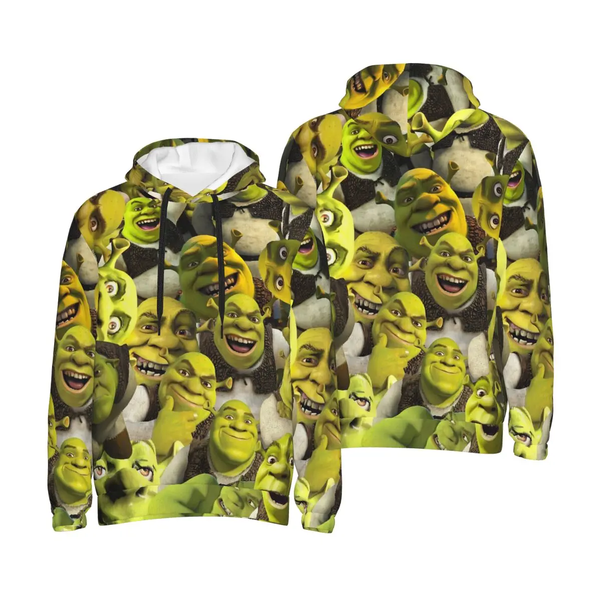 Retro Shreks Collage Hoodie Men Women Sweatshirt Graphic Movie Kanga Pocket Hoodies Stylish Hoodie Pullover Long Sleeve Shirts
