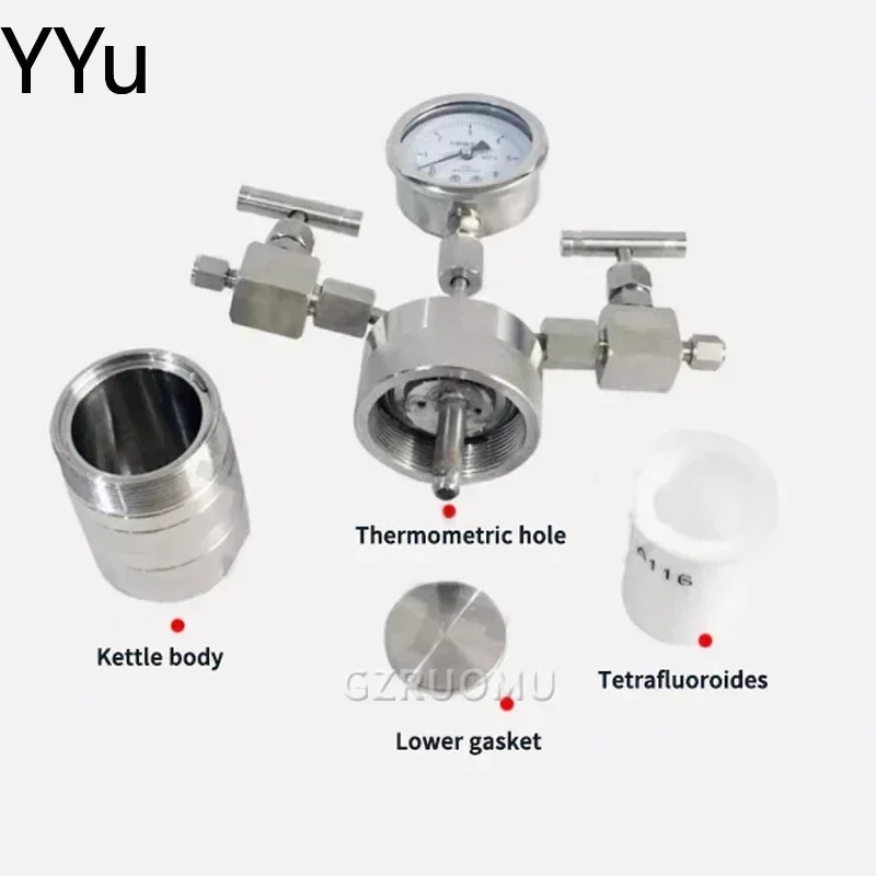 25/50/100ML Miniature Magnetic Stirring Reaction Kettle High Pressure Temperature Reactor 240°C 6MpA PTFE Acid-intolerant Type
