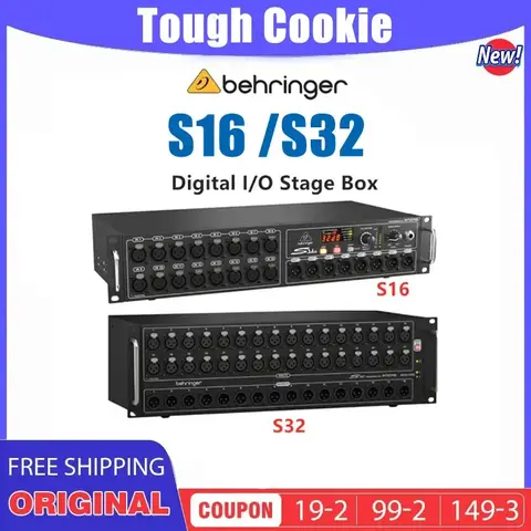 Behringer S16 /S32 16 /32Channel Digital Snake with Remote-controllable Midas Designed Mic Pres and AES50 Network Port