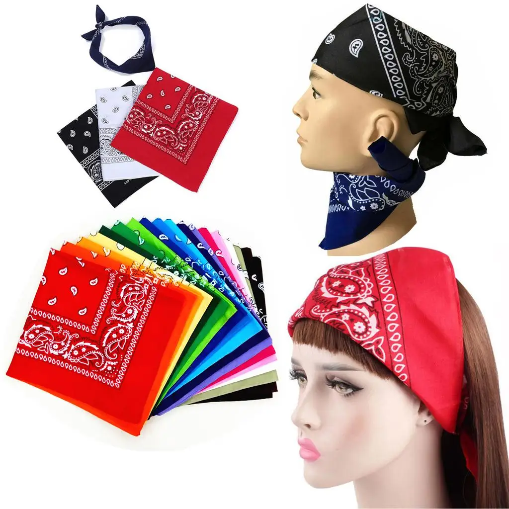 Unsiex Novelty Paisley Cowboy Bandana Scarf Head Wrap Headband Wristband