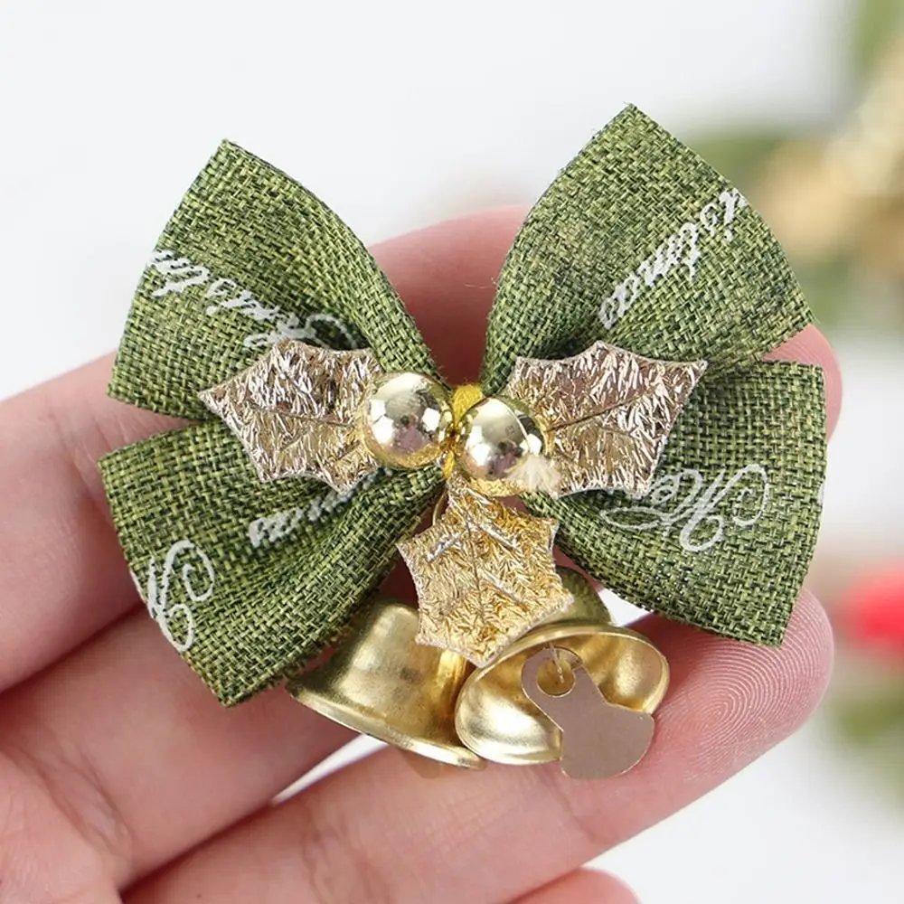 Mini Christmas Bow Bell Hanging Decor Reusable Bowknot Ornament Present Bow Christmas Tree Wear-resistant Christma Gift Box Home