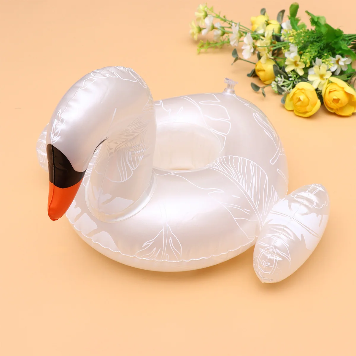 

White Swan Water Beer Holder Inflatable Water Floating Beer Bottle Holder Float Mat Beer Tray (White)