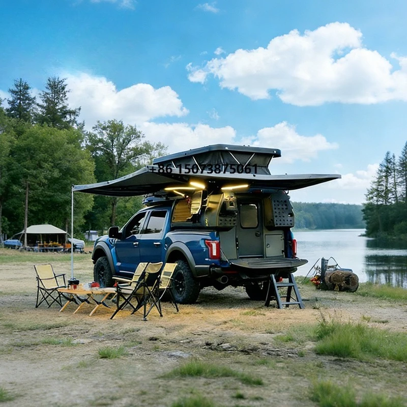 Lightweight Popup Hard Side Pickup Truck Camper 4x4 Off Road Overland Slide In Foldable Roof Tent Outdoor Camping Sleep 2 People