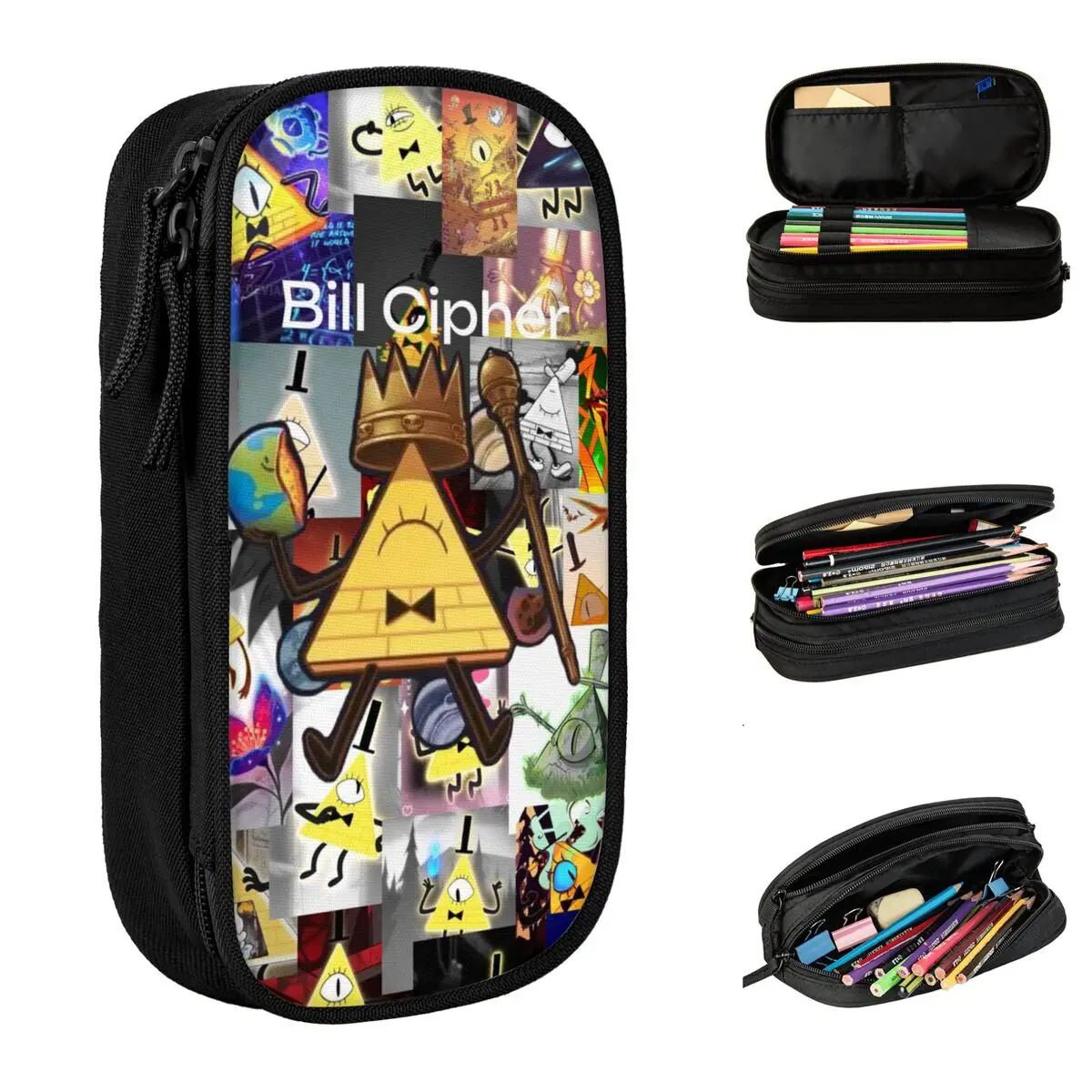 Fun B-Billsed-C-Ciphers Gravitys Falls Pencil Cases Pencilcases Pen for Student Big Capacity Bag School Supplies Gift Stationery