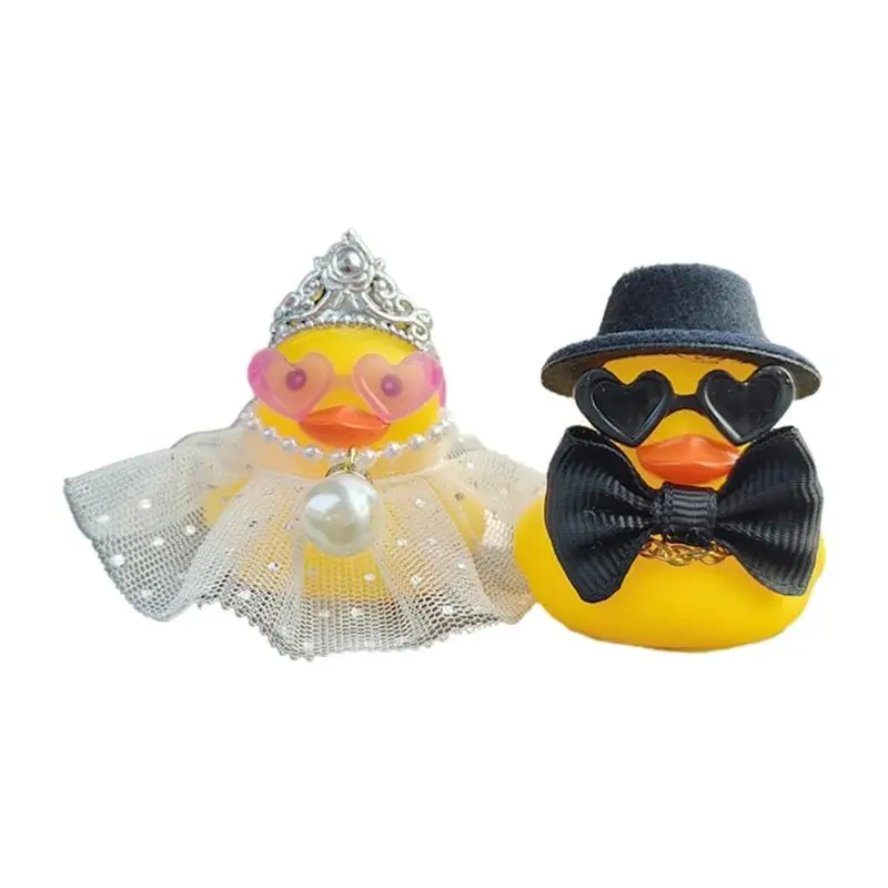 E8BD Lovely Wedding Couple Ducks Wedding Ceremony Car Decoration Innovation Item