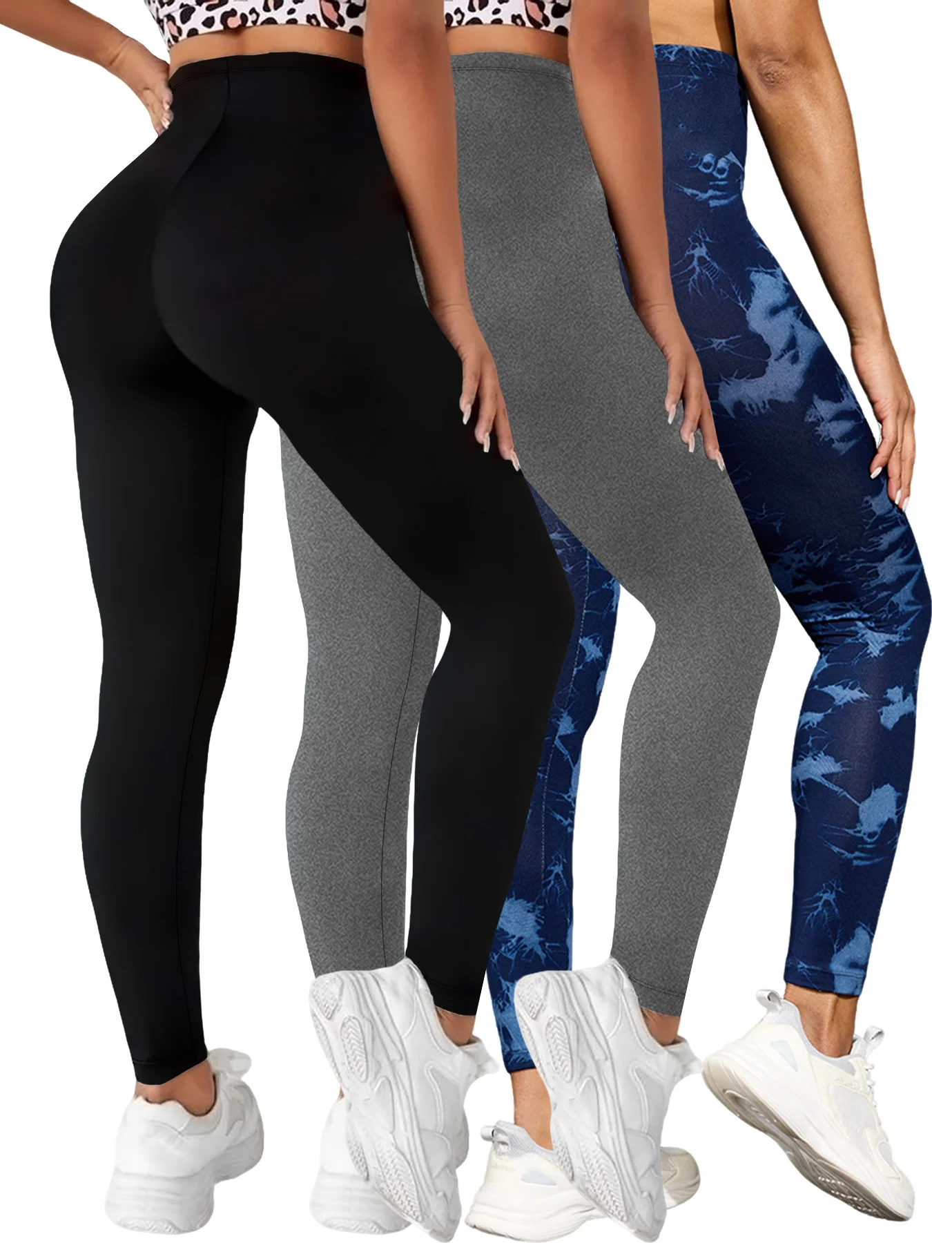 여성용 로우라이즈 슈퍼 소프트 레깅스 3팩 - 요가, 러닝, 운동, 캐주얼 착용을 위한 고탄력 타이츠