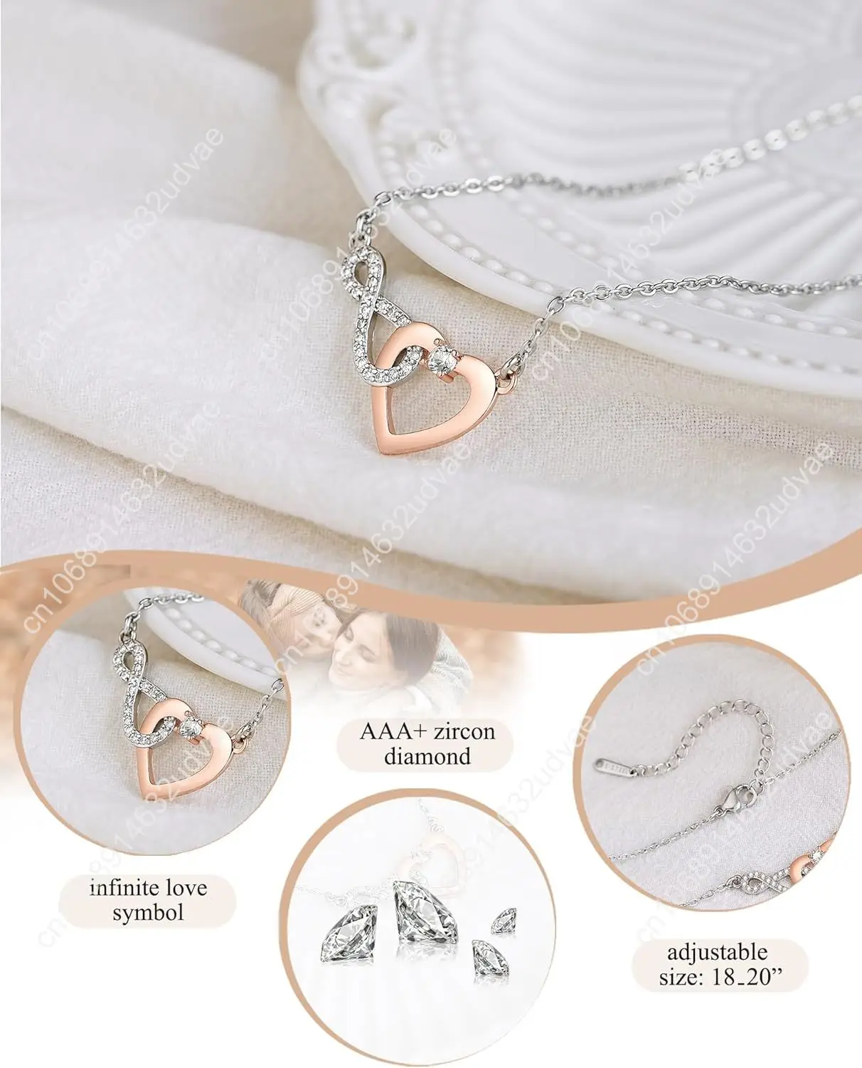 Shonyin Dainty Heart-felt Infinity Heart Necklace for Mother Daughter Girlfriend Soulmate Grandma Granddaughter Mother-in-law Fr