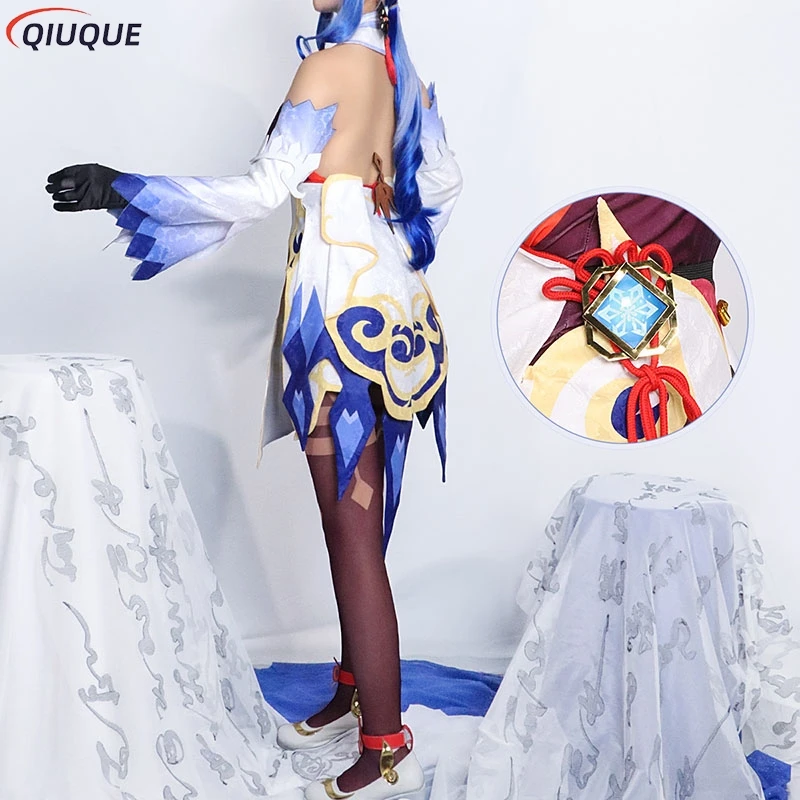 Ganyu Cosplay Costume Wig Shoes Anime Game Halloween Carnival Party Outfits Fancy Dress for Women - Image 3
