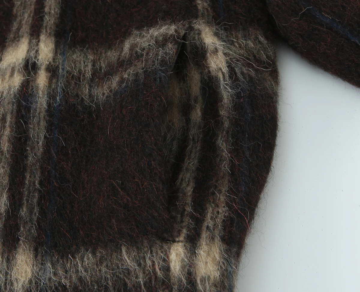 

Женская двусторонняя куртка в винтажном стиле с насыщенной текстурой, Новое поступление, осень/зима, уличный стиль, дизайн с подъемным воротником