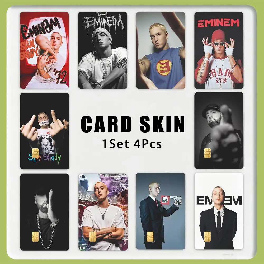 Singer E-Eminem S-Slim Shady 1Set 4Pcs Waterproof Card Skin Stickers for Credit Bus IC Cards