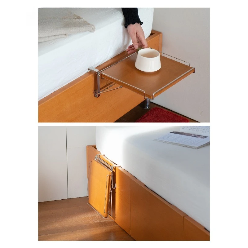Folding table board/bedside table, flat replacement/small apartment bedside folding storage board bedside storage board