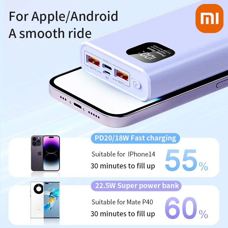 باور بانك Xiaomi 100000mAh عالي السعة 140 وات PD 22.5 وات شاحن بطارية محمول فائق السرعة لهاتف iPhone 12-17 وسامسونج #4