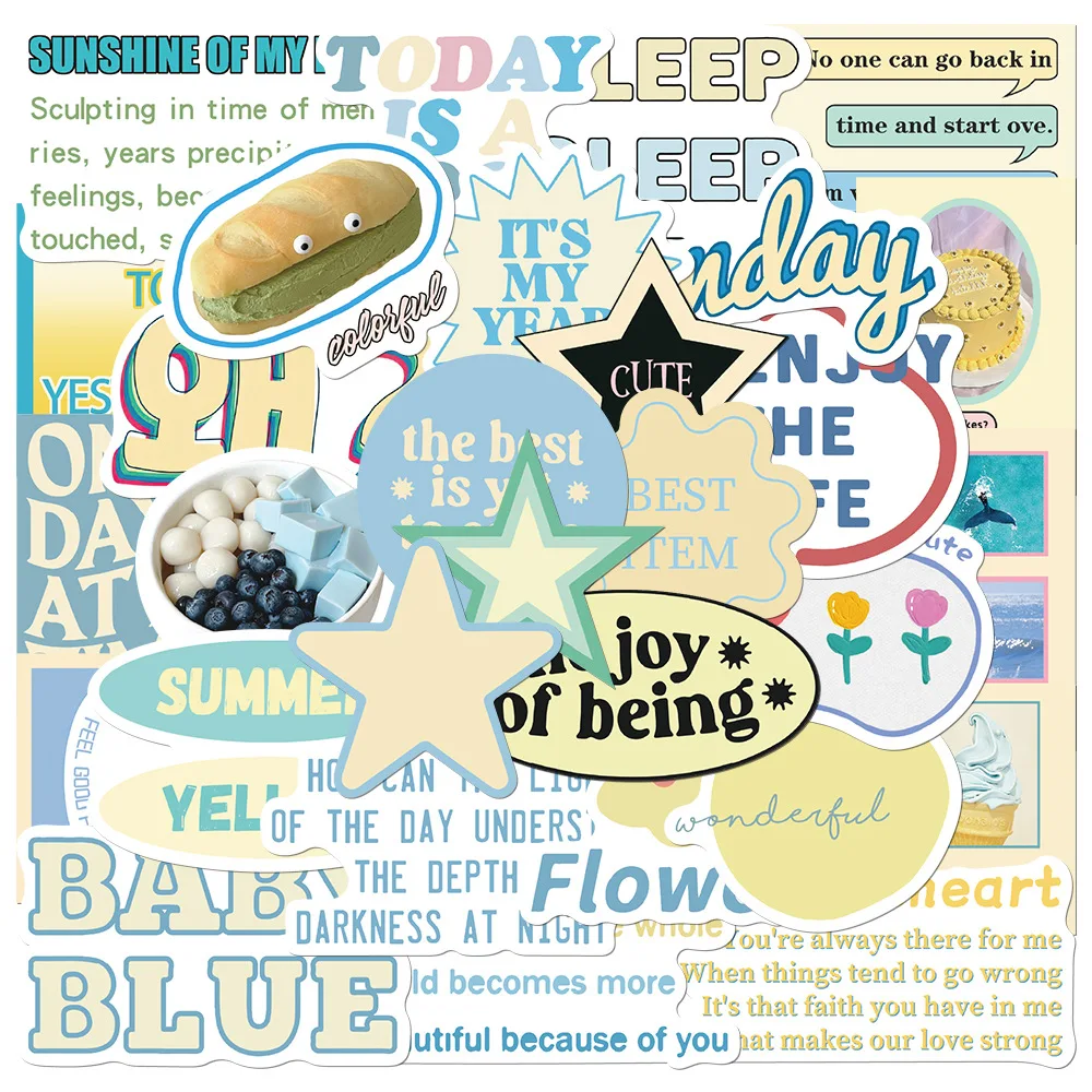 

15/30PCS Summer Yellow Cartoon INS Style Cartoon Stickers DIY Decoration PVC Waterproof Skateboard Notebook Graffiti Toys