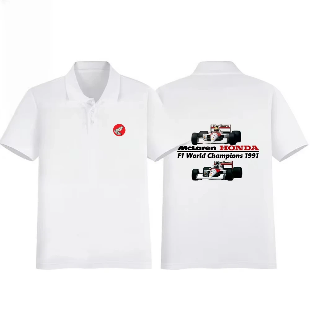 

Honda New Racing Clothing Brand Honda Printed Simple Men POLO Skin-friendly Breathable Short-sleeved Loose Lapel Riding T-shirt