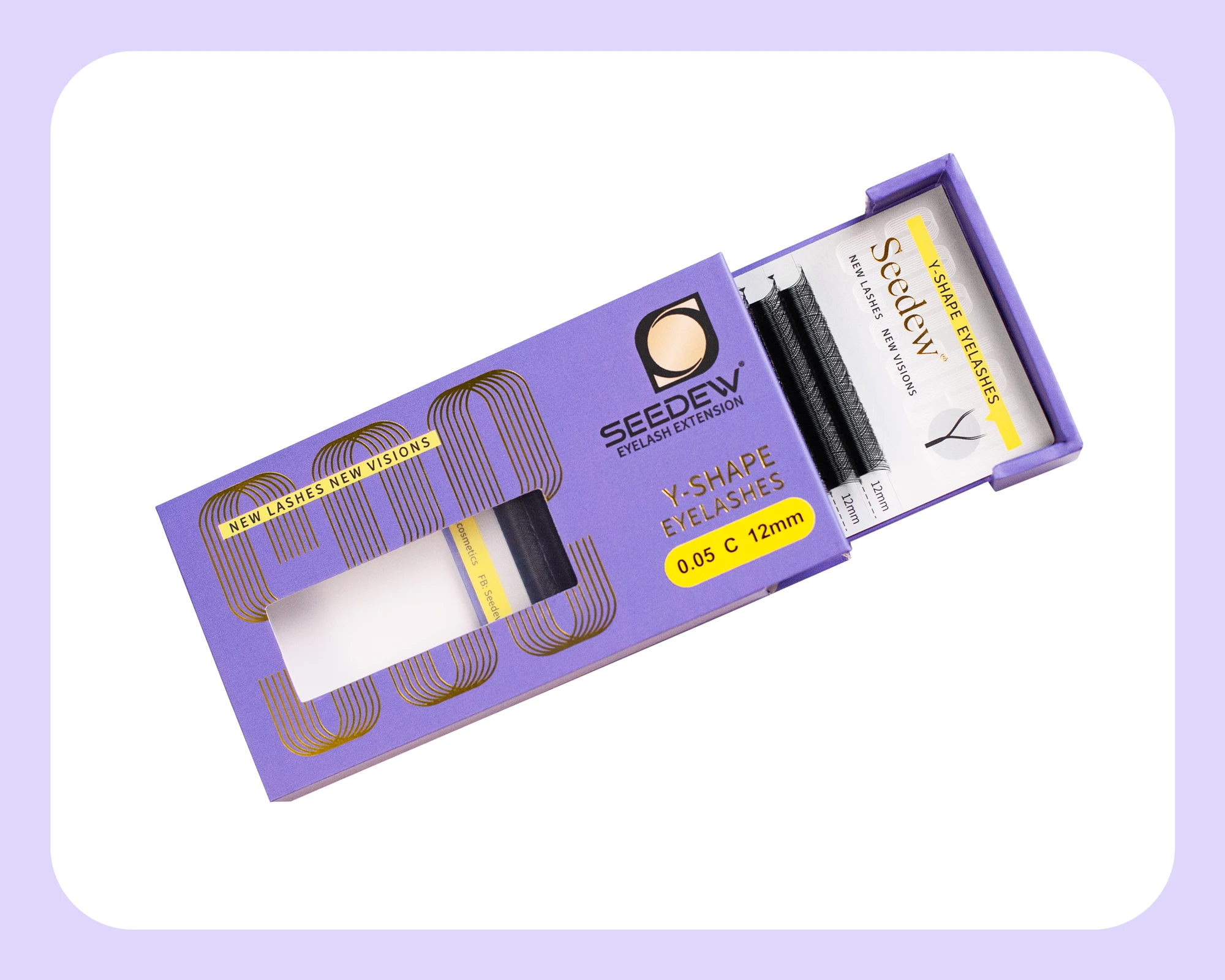 SEEDEW 0,07mm Y-Form Wimpern 5 Packungen/Set Make-up Maquiagem YY Handgewebte Premium Weiche Leichte Natürliche Private Label Großhandel – Detail 8