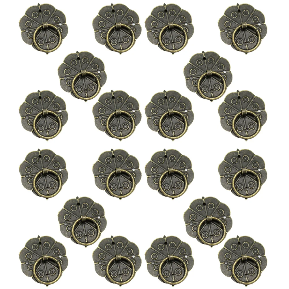 

40Pcs Chinese Hardware Drawer Pulls Retro Bronze Iron Knobs for Wooden Boxes Furniture Cabinet Dresser Vintage Handle