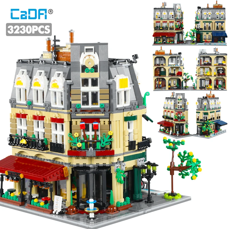 

3230Pcs Cada City Paris Restaurant House Architecture Building Blocks Friends French Apartment Figures Bricks Toys for Kid Gifts