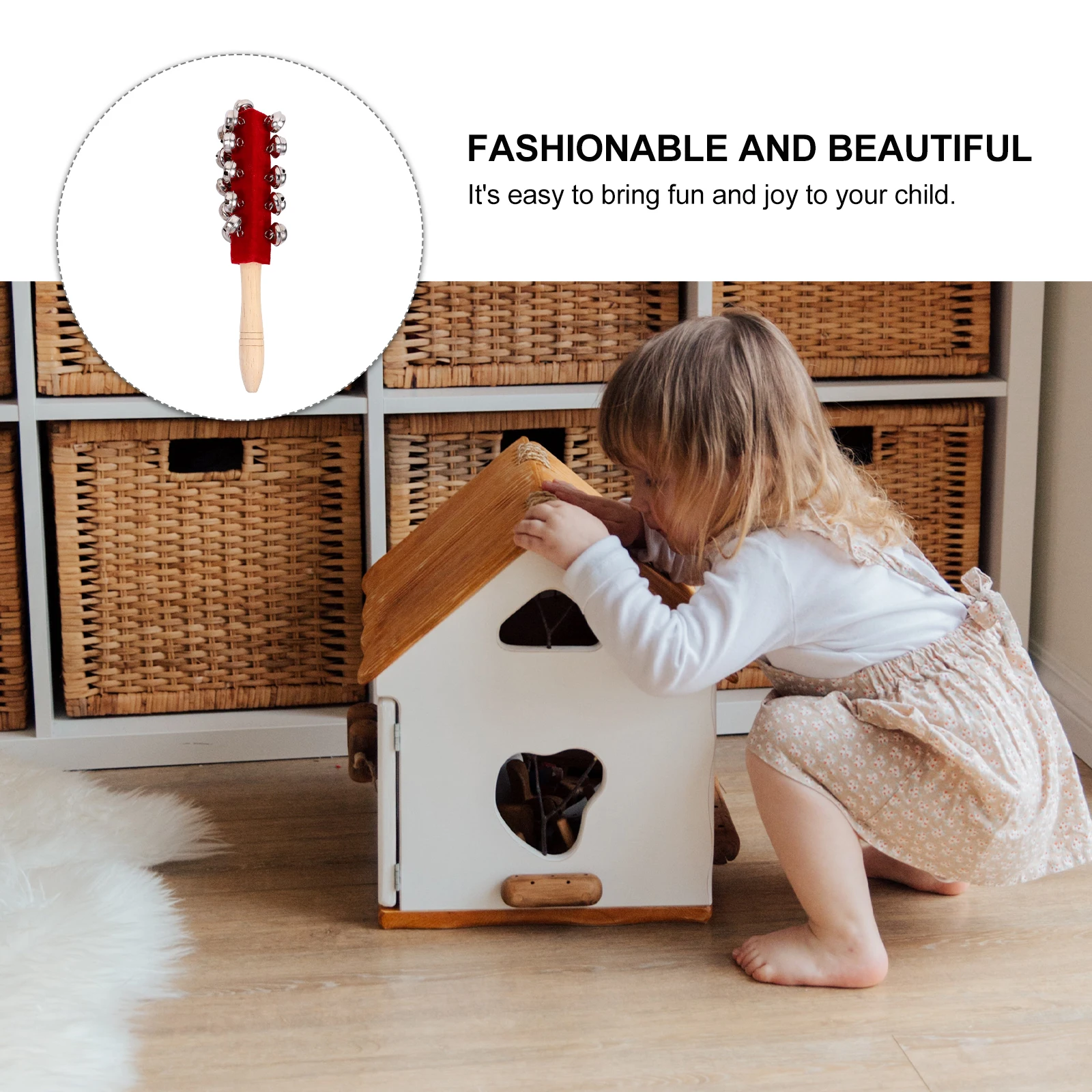 

3 Pcs Stick Bell Baby Handbell Educational Toys Sticks Infant Shaker Rattles Wood